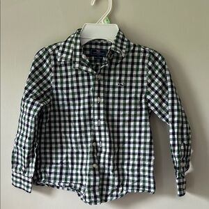 Kids - Vineyard Vines Green and White Button Down Shirt
